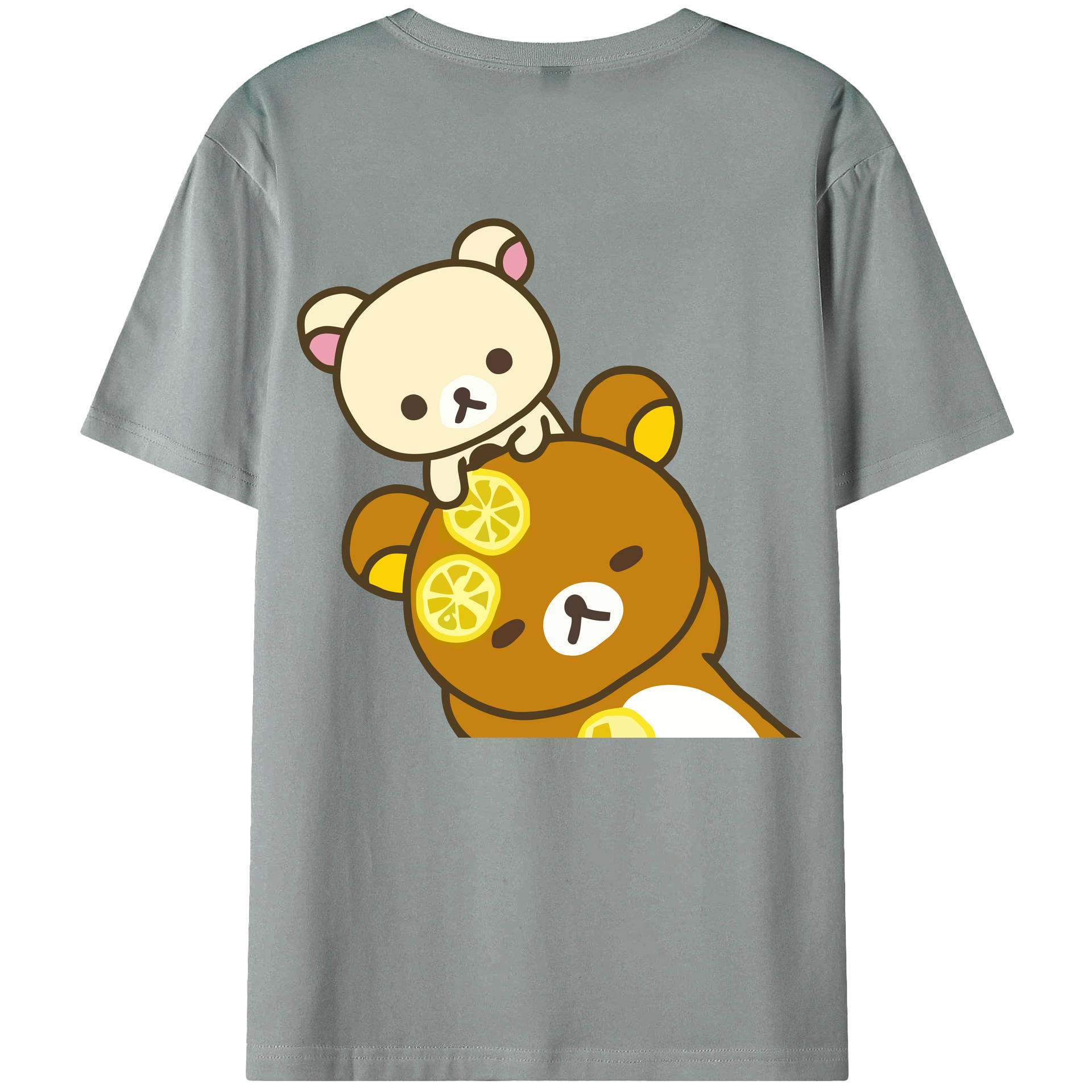 （画像用） リラックマ リラックマ キイロイトリ Rilakkuma Korilakkuma Kiiroitori 綿100％ メンズ半袖Tシャツ（バックプリント） 通気性